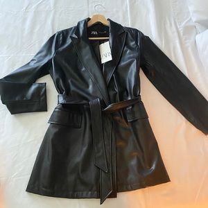 NWT- ZARA FAUX LEATHER JACKET